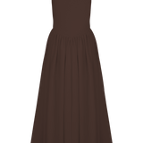 Sara - Midi sukienka w brązowym jersey