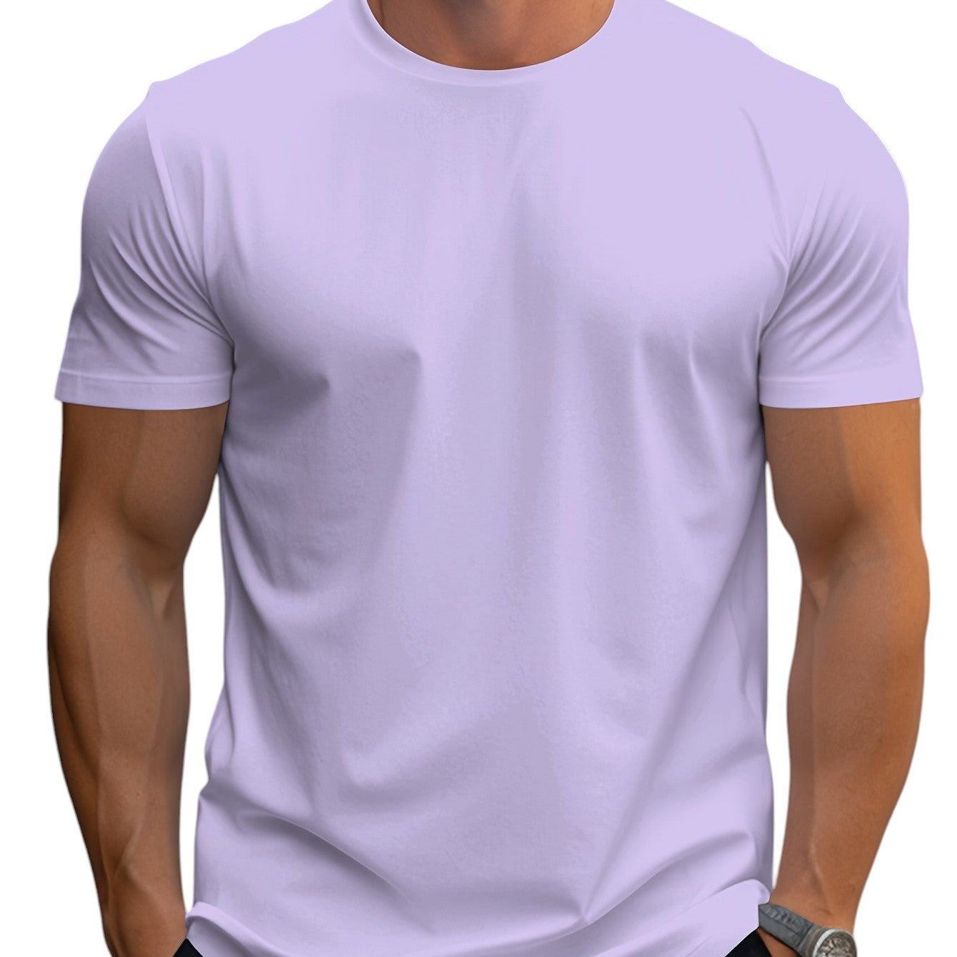 T-Shirt - Regularny Krój z Łagodnym Dekoltem