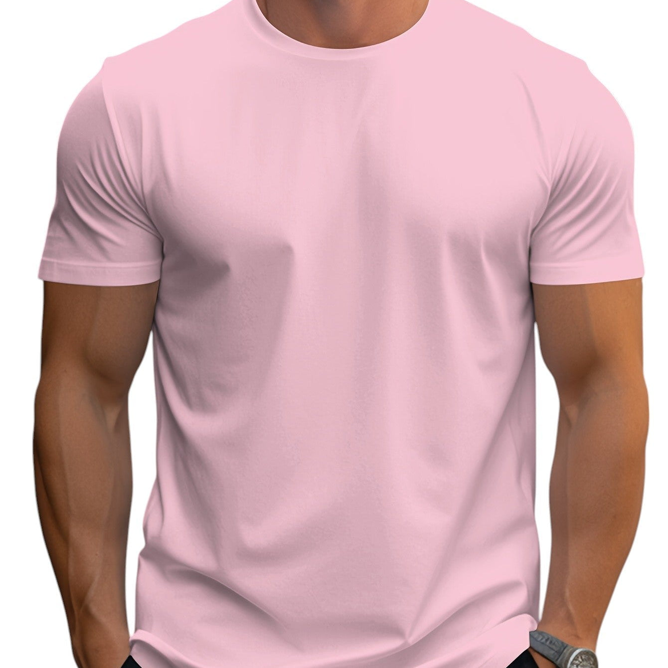 T-Shirt - Regularny Krój z Łagodnym Dekoltem