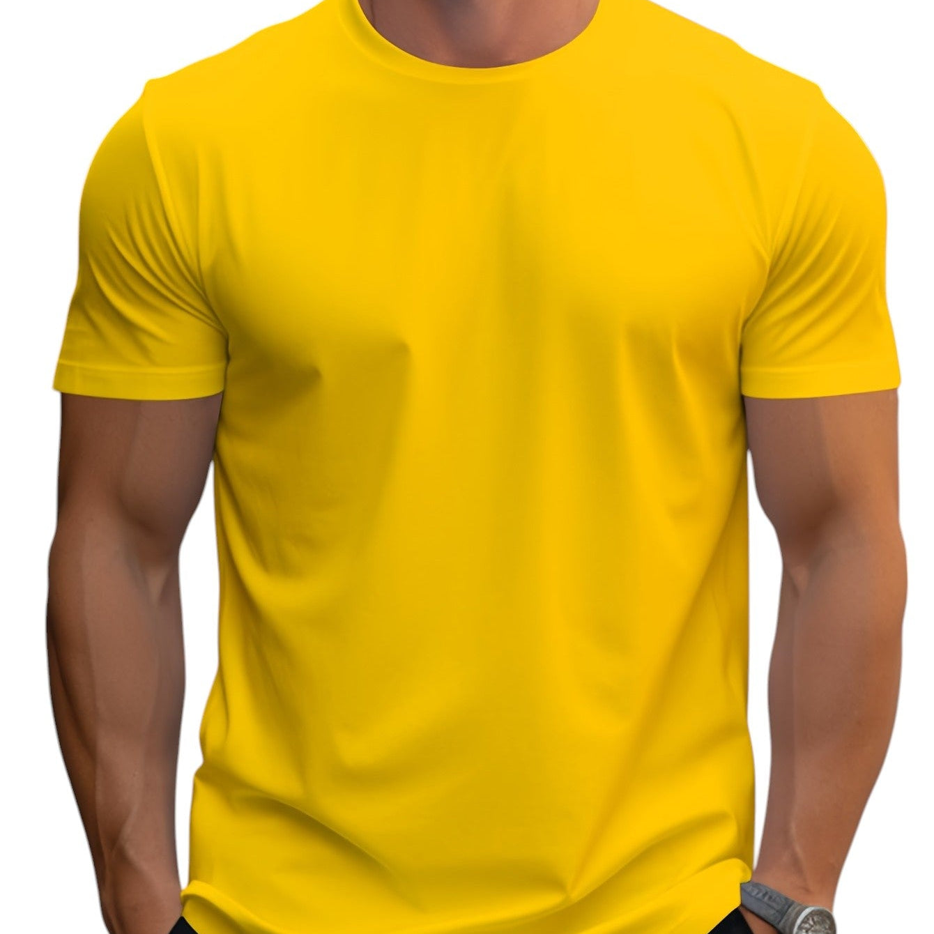 T-Shirt - Regularny Krój z Łagodnym Dekoltem
