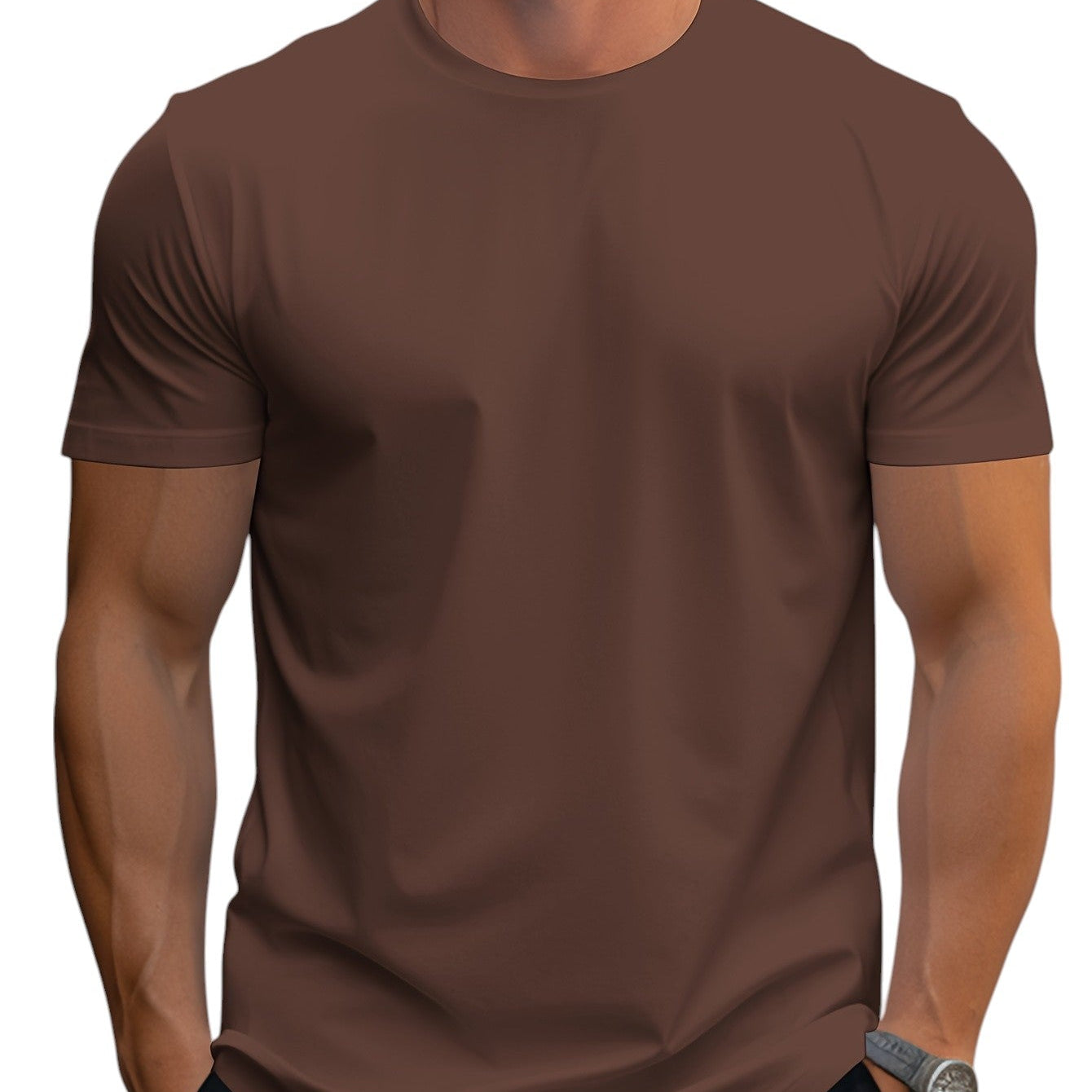 T-Shirt - Regularny Krój z Łagodnym Dekoltem
