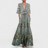 Rute - Elegancka sukienka maxi w kwiaty
