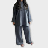 Ingrid - Zestaw Plus Size Z Prążkowanej Dzianiny