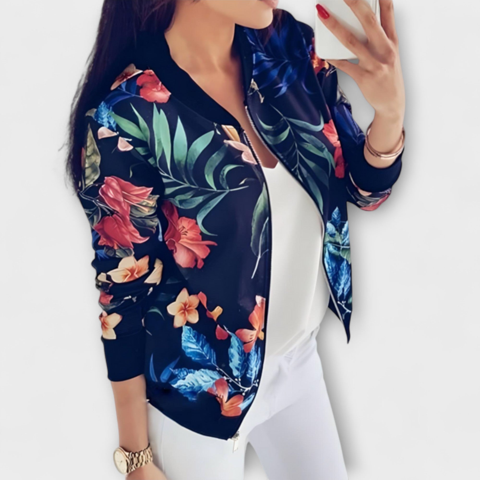 Andreia - Elegancka bomberka w kwiaty
